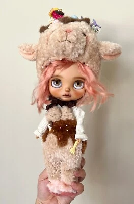 Blythe Doll Clothes -- Sweet Baa Baa Desserts Sheep Themed Costume Outfit (OOAK) Foto 1 de 4