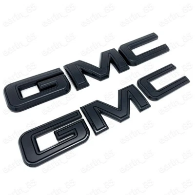 NEW Front & Rear Emblem Black kit For 2019 - 2026 GMC Sierra 1500 2500HD 3500HD - Image 1 of 4