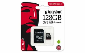 Kingston SDCS/128GB Scheda MicroSD con Adattatore Sd Velocità UHS-I 80 MB/s - Picture 1 of 1