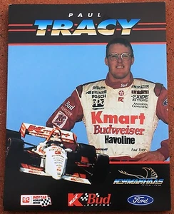 Paul Tracy 1995 PPG Indy Car Serie Mundial 8 1/2 x 11 folleto foto carreras - Imagen 1 de 2