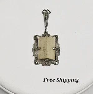 ART DECO STERLING SILVER MARCASITE PENDANT (NO CHAIN) NECKLACE - Picture 1 of 6