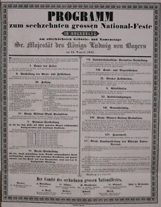 1841 Programm zum sechzehnten grossen National-Feste in Nürnberg