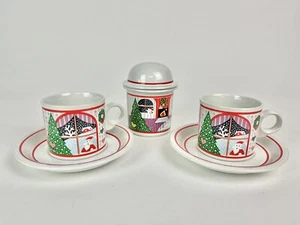 NORITAKE 2 tazze/piattini zuccheriera ERA LA NOTTE PRIMA DI NATALE 8100 - Foto 1 di 8