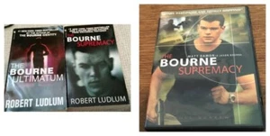 Robert Ludlum Bourne Ultimatum & Bourne Supremacy Softcovers + Supremacy DVD - Imagen 1 de 4