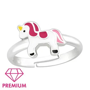 Einhorn Kinder Premium Ring 925 Silber - Größe 2,5 für Schmuck Geschenk - Picture 1 of 5