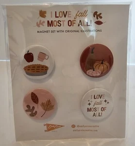 Magnete "I Love Fall Most Of All" 4er Set Neu in Verpackung!! 1,5" - Bild 1 von 1