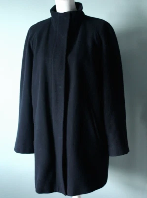 Шерстяное кашемировое темно-синее классическое пальто Burberry London Nova в клетку на молнии размер 42 - Изображение 1 из 4