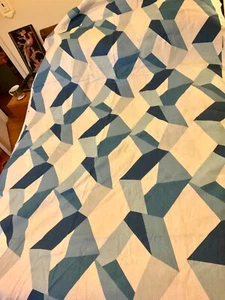 KRAVET MOD URBAN TWIST CERULEAN BLUE GEOMETRIC MODERN COTTON FABRIC 3.9 YARD+ - Picture 1 of 24