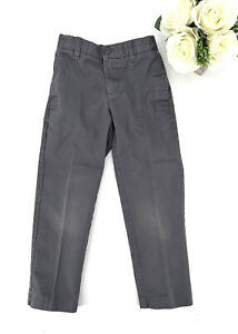 Lands End Pull On Chino Pants Boys Size 6 Gray Adjustable Waist School Approved
