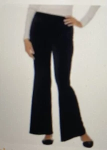 Isaac Mizrahi Live! Regular KNIT VELVET WIDE LEG PANTS BLACK INSEAM 31" SIZE 1X - Picture 1 of 4