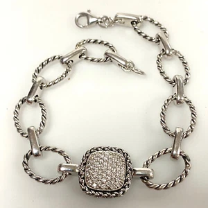 Pulsera estilo cable pavé circonita cúbica 925 esterlina Giani Bernini vintage v118 - Imagen 1 de 4