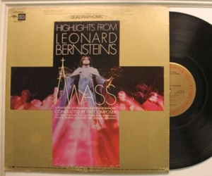 Leonard Bernstein Quadraphonic Lp Highlights From Mass (W/ Lyric Insert) On Colu - Picture 1 of 1