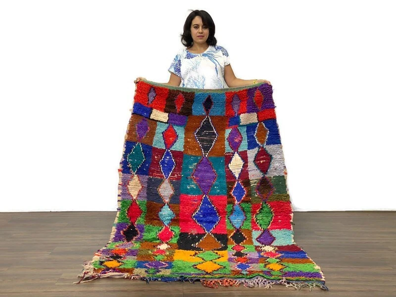 3x6 ft,Moroccan Vintage Runner Rug,Tribal Berber Area Rug,Colorful Cherouite Rug - Image 1 of 4