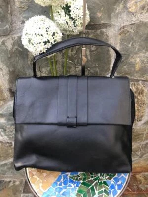 Gianni Chiarini Black Leather Flap satchel (pu150 — 第 1/4 张图片