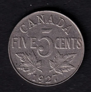 Canada 1927 5c Five Cent Silver Coin King George V VF Very Fine  - Picture 1 of 2