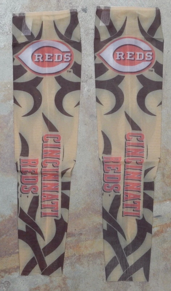 Cincinnati Reds 2 Pack Gift Sheer Tribal Tattoo Arm Sleeve OS Pair Black Red - Image 1 of 1