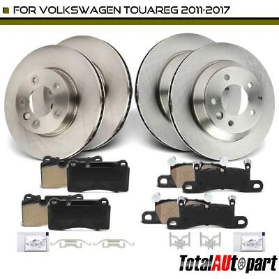 12x Rotores de disco y pastillas de freno para Volkswagen Touareg 2011-2017 delanteros y traseros Foto 1 de 4