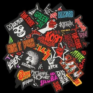 50pcs MIX Iron On ROCK Bands Patches Festival Music Patch Bag Jeans Hat Jacket - Picture 1 of 9