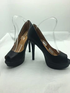 Bebo womens shoes UK 5 38 Taxi black Faux Leather peep toe stiletto 5" 1”platfor - Picture 1 of 8