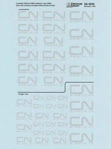 Microscale 60-5010 N CN Canadian National Web Address Grey 2008+ Logo Decals - Picture 1 of 1