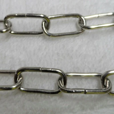 RINGKETTE (10M) 2MM  STAHL 5KG 20MMx10MM Silber Stahl Lampenkette Zierkette - Bild 1 von 3