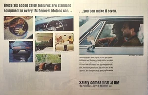 Equipo seguro estándar General Motors 66 características anuncio impreso vintage 1966 - Imagen 1 de 6