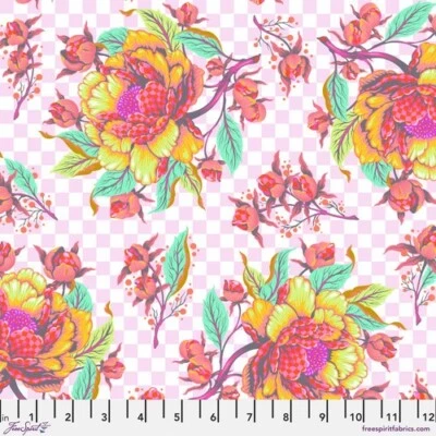 FREE SPIRIT FABRIC Fat Quarter Free Spirit Tula Pink "Untamed" Peony For Your Thoughts Lunar Floral