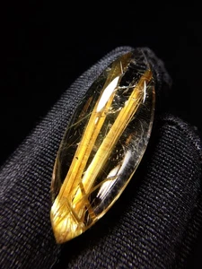 30.5*12.6*6.8mm A++ Natural Gold Rutilated Quartz Titanium Crystal Pendant gift - Picture 1 of 4