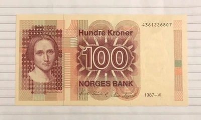 Norway 100 Kroner 1987 P-43c UNC- - Image 1 of 2