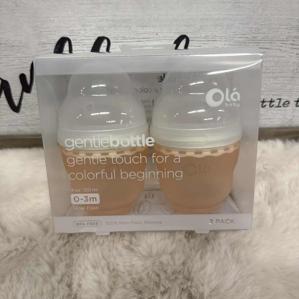 Olababy Biberón Suave Silicona 4oz Flujo Lento 0‐3M Anticólicos Libre de BPA Nuevo Foto 1 de 4