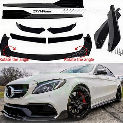 Front Bumper Lip Splitter Side+Skirts Rear Canard Diffuser For Mercedes-Benz Foto 1 de 4