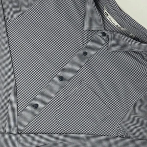 Camisa Travis Mathew Para Hombre Mediana Azul Marino Blanco Cuadros Guinga Elastizada Abotonada - Imagen 1 de 8