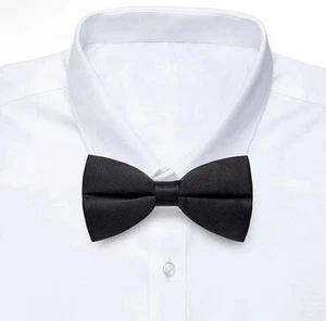Mens Adult Black Large Bow Tie Pre-tied Fashion Adjustable Tuxedo Bowtie Wedding - Picture 1 of 5