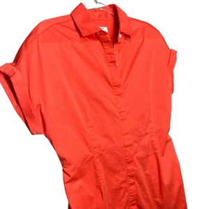 UNTUCKIT Womens Preppy Shirt Dress Size 8 Tie Waist Coastal Career Preppy Boxy - Picture 1 of 10