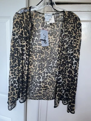 Chaqueta Cárdigan JMD New York Cuentas Negro Leopardo Lentejuelas Mujer M Foto 1 de 4