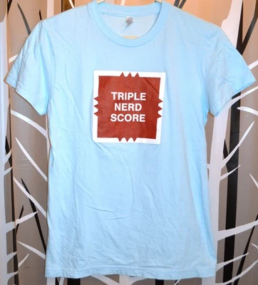TRIPLE NERD SCORE T SHIRT CHILD'S LARGE SCRABBLE ~ FOR NERD HALLOWEEN COSTUME! - Image 1 of 3