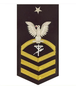 INSIGNIA DE CLASIFICACIÓN MASCULINA VANGUARD NAVY E8: ELECTRICISTA DE CONSTRUCCIÓN - PAÑUELO EN AZUL - Imagen 1 de 2