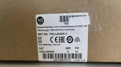 New Sealed Allen Bradley 1762-L40AWA SER C MicroLogix 1200 40 Piont Controller - Image 1 of 4