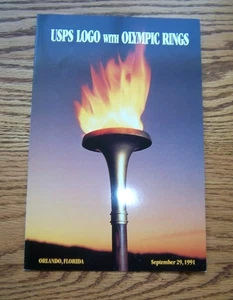 Sc. 2539 Ceremony Program - Olympic Rings USPS Logo First Day Cancel / FDC 1991 - Picture 1 of 3