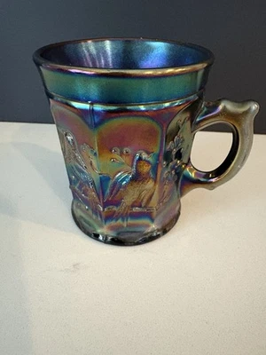 Northwood Amethyst Carnival Glass Singing Birds Mug - Image 1 of 4