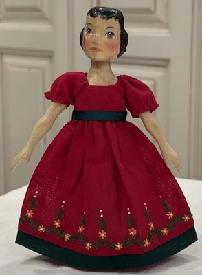 New ListingBoneka Cranberry Hand Embroidered Regency Dress for 16cm 4 Hitty & 6.5" Dolls