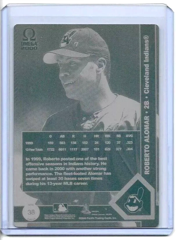 1/1 ROBERTO ALOMAR 2000 PACIFIC OMEGA SP PRINTING PLATE CLEVELAND INDIANS 1 OF 1 - Image 1 of 2
