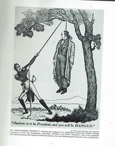 Andrew Jackson 1828 Woodcut PHOTO FROM BOOK Anti-Jackson Political Cartoon - Picture 1 of 1