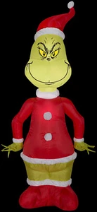 48-Inch Grinch Santa Airblown LED Lights Easy Setup Christmas Yard Holiday Decor - Picture 1 of 2