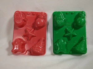 Vintage Jello Jigglers Christmas Molds Santa Frosty Tree Gingerbread Man Seasona - Picture 1 of 5