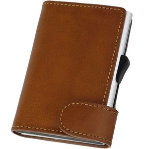 Tony Perotti Cardholder RFID Wallet Aluminum Italy Leather Cardprotector New - Picture 1 of 21