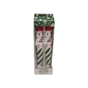 VTG Candle Illusions 2 Christmas Polar Bear 10" Taper Candle Set Boxed Holiday - Picture 1 of 7