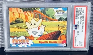 Pokemon Topps 1999 Movie Edition Pikachu Togepi Card #45 PSA 9 MINT LOW POP 2 - Picture 1 of 3