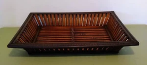 Rustic Bamboo Coffee Table Tray/Basket H - 2 3/4 in L - 16 in W - 12 in - Picture 1 of 16