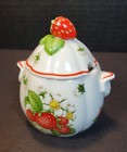 1991 Lenox Porcelain Strawberry Jam/jelly Jar With Lid